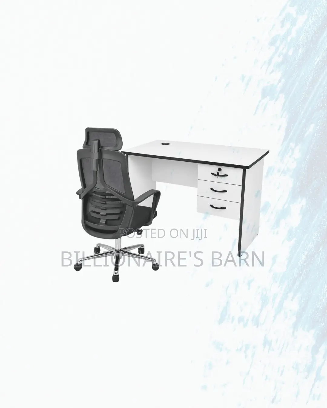 Practical 1m Desk and High-Back Ergonomic Mesh Chair for Focused Tasks
