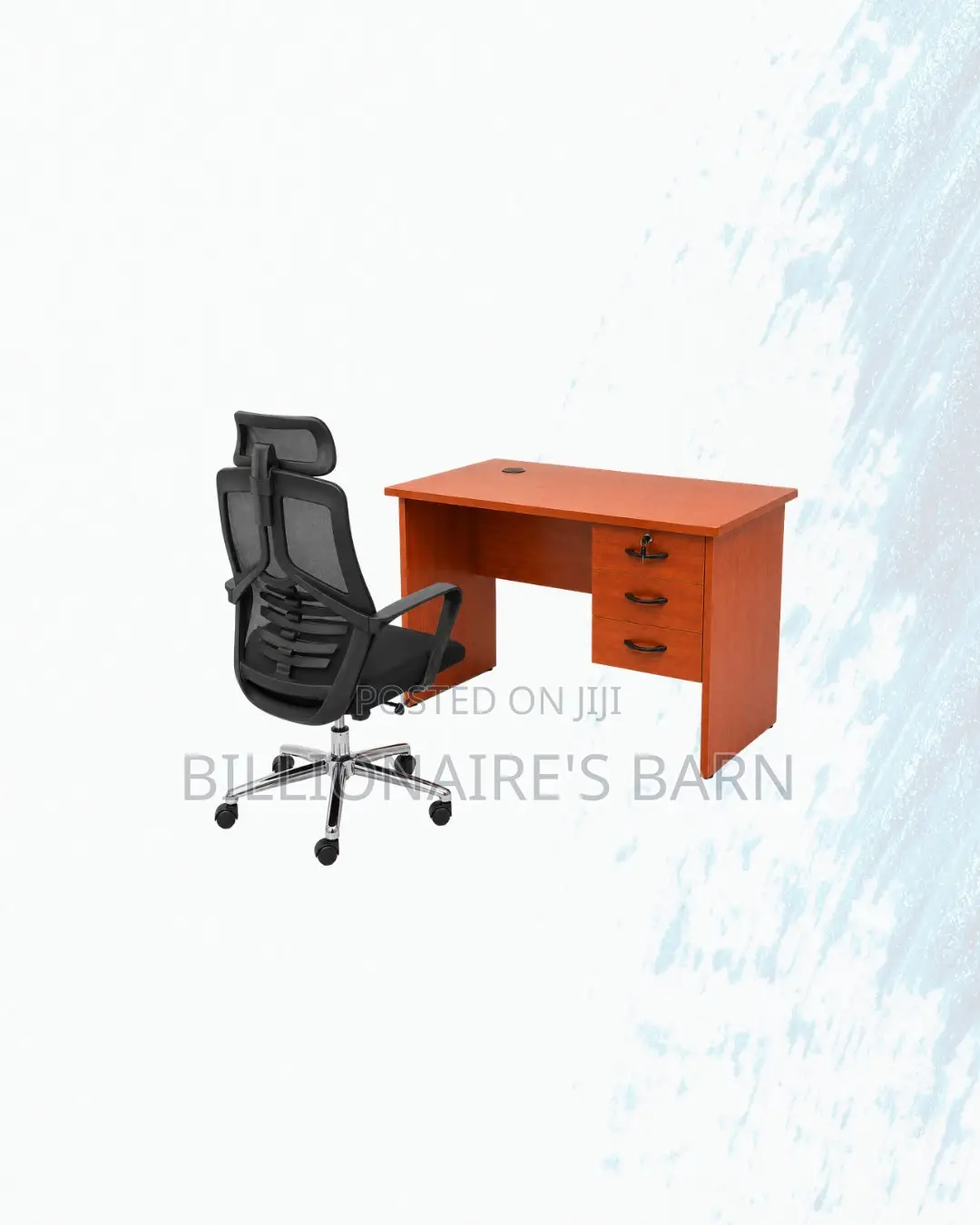 Practical 1m Desk and High-Back Ergonomic Mesh Chair for Home Use