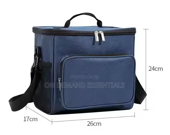 Single Layer Large Insulated Lunch Bag With Side Compartments