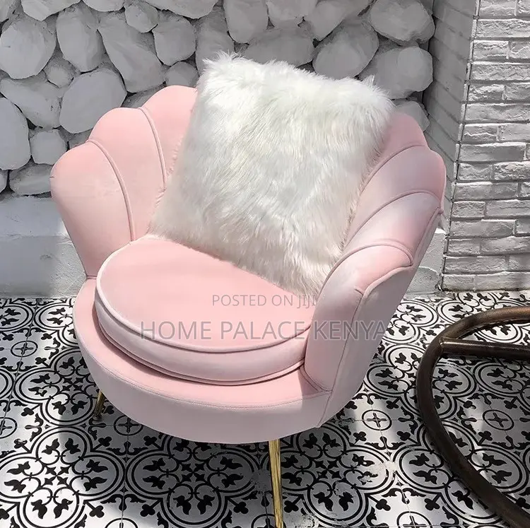 Arm Chair: Fabric Shell Shaped Backrest Single Accent Chair