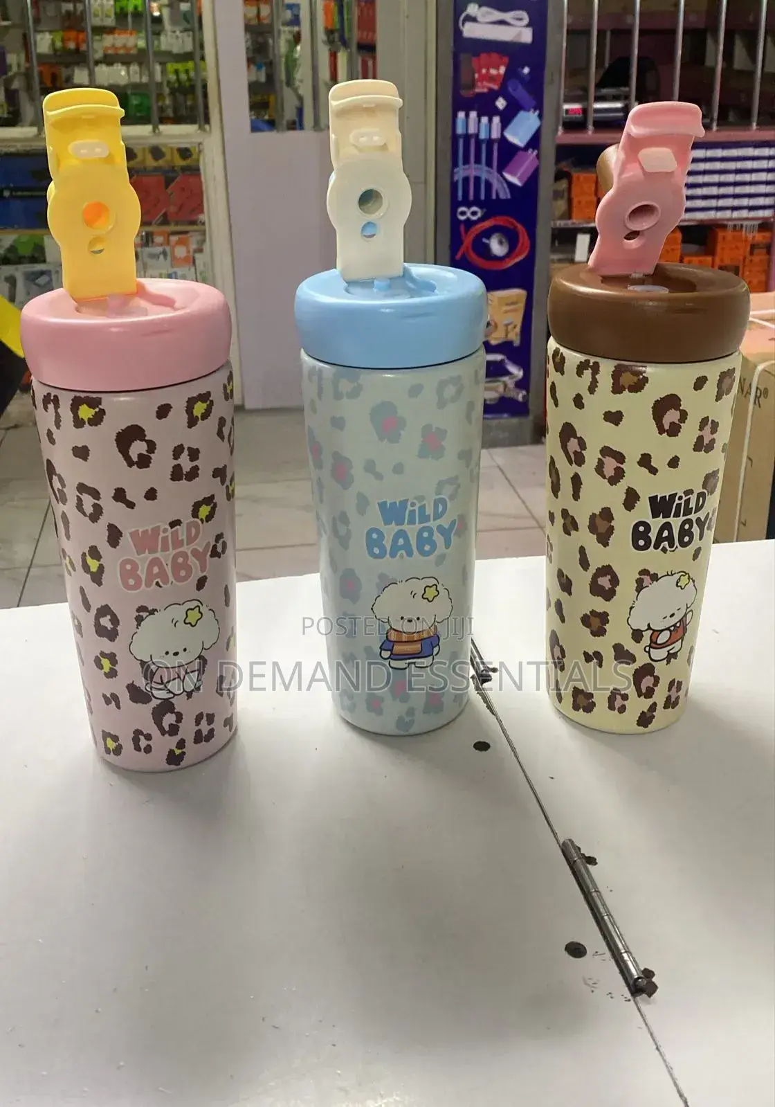 Stainless Steel Wild Baby Chui/ Animal Print Tumbler Silicone Handle