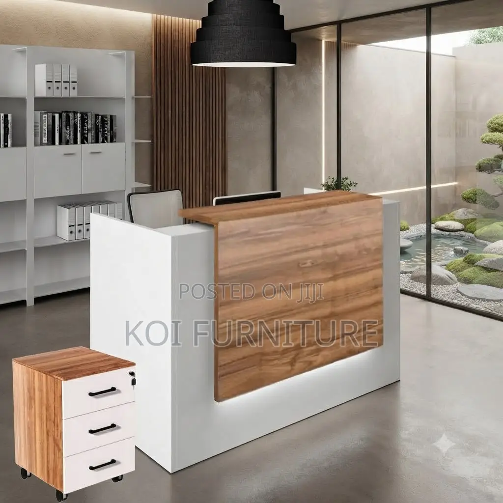 Reception Desk; 1.6 Meters White Office Reception Desk With Drawers