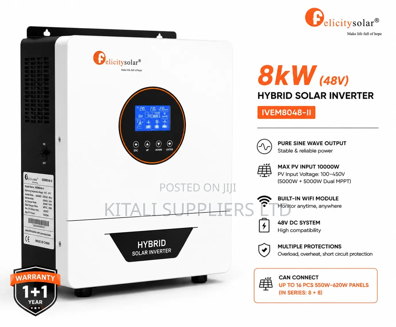 Felicity Solar 8kVA 48V High Frequency Hybrid Pure Sine