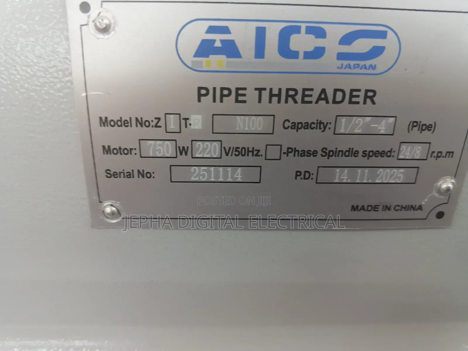 AICO Pipe Threader 1/2-4 Threading Machine