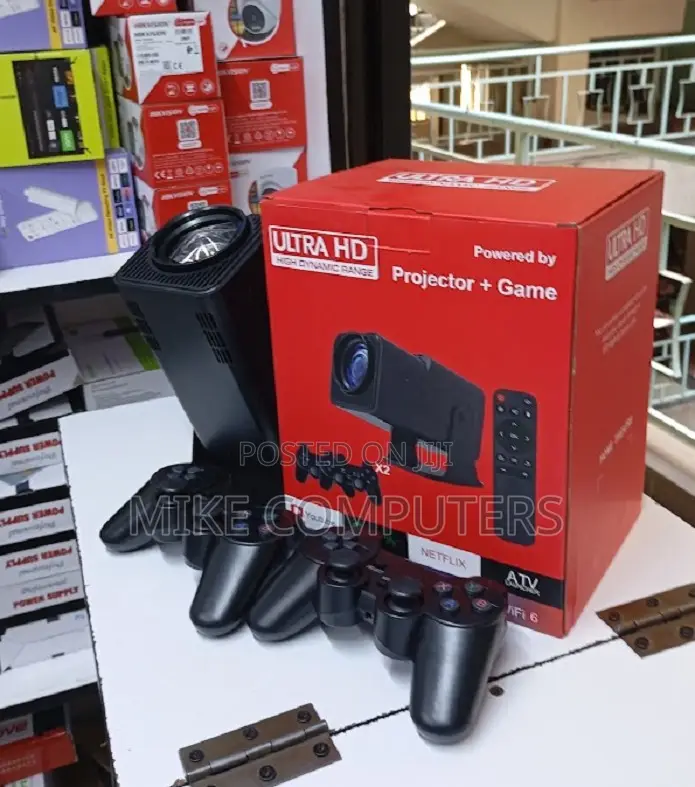 Wireless Mini Projector With Dual Game Controllers