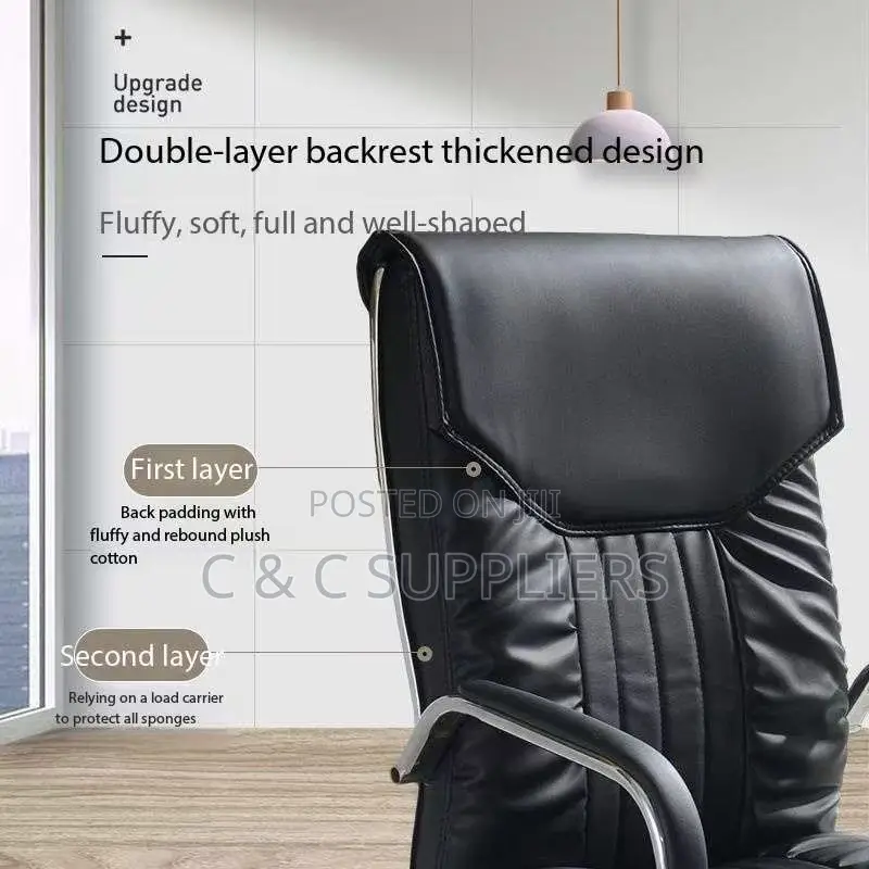 Swivel Leather Office Chair With Armrest