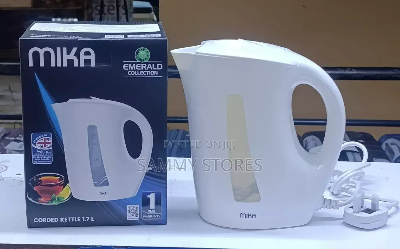Mika 1.7L Electric Tea Kettle With Water Level Indicator White