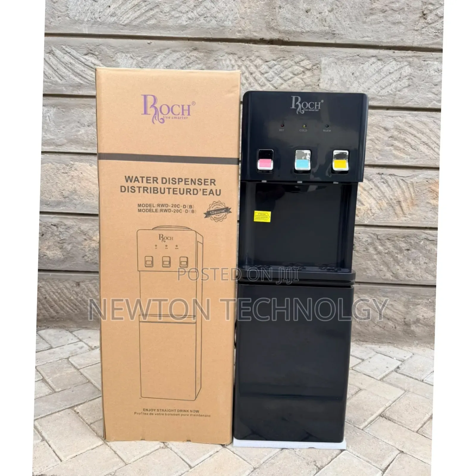 Executive 3 Taps Standing Roch Dispenser -Black