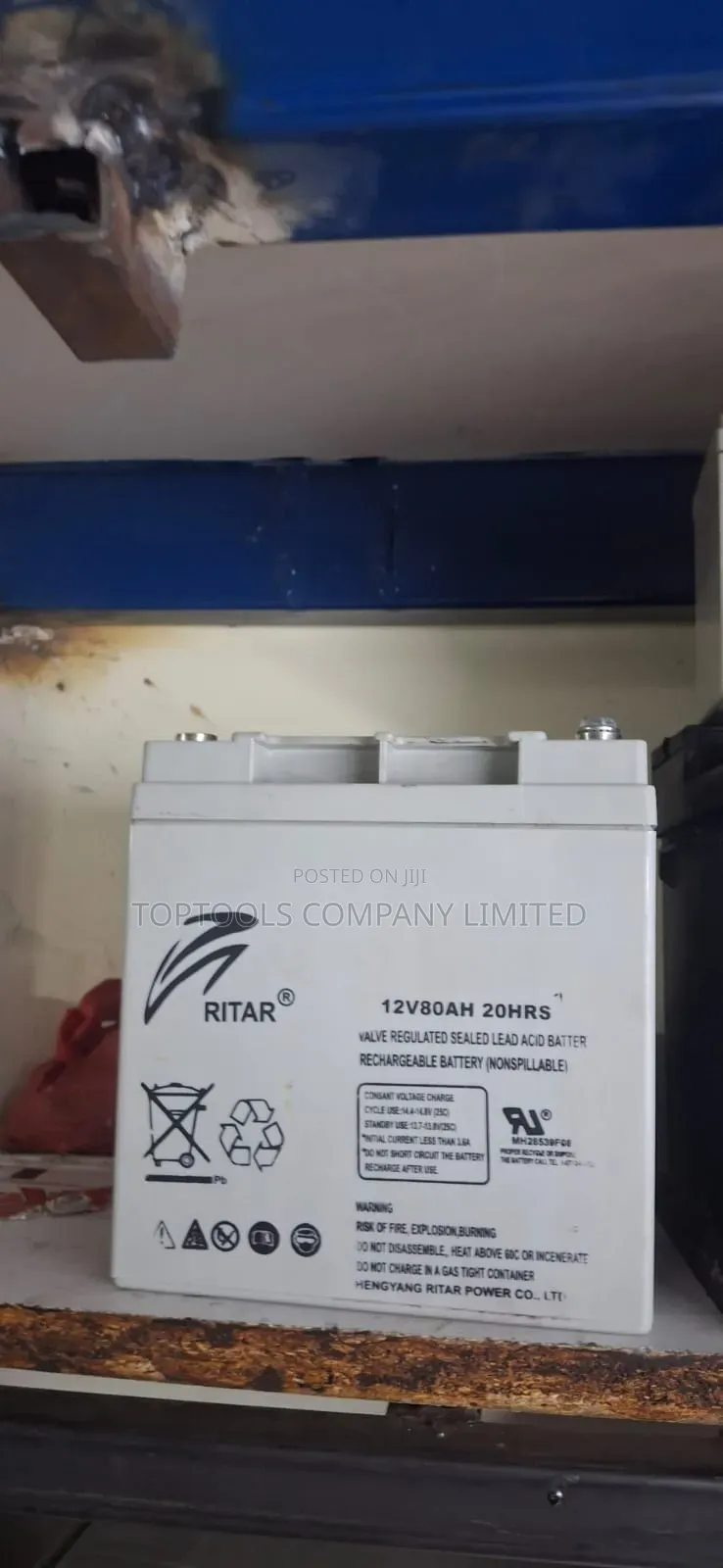 Ritar Valve Regulated Rechargeable Battery 80ah 20hrs