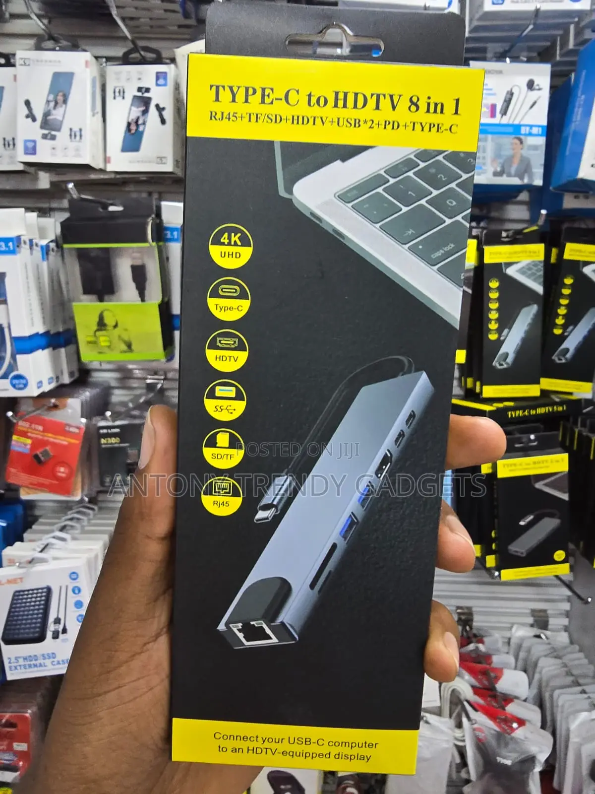 USB-C Hub 8 in 1 for MacBook Laptop Tablet Phone