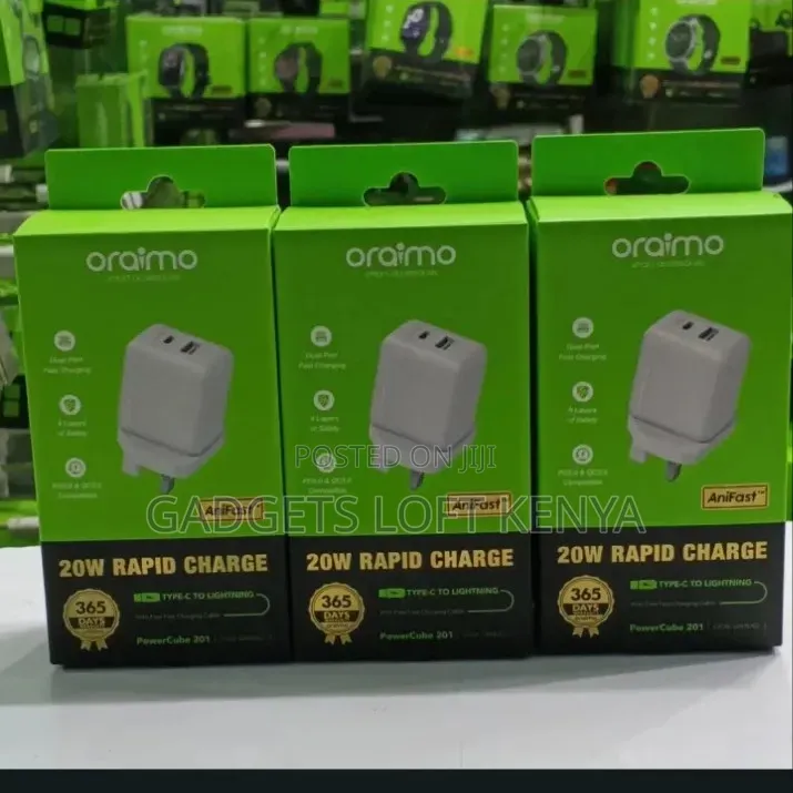 Oraimo PowerCube 201 OCW-5203UCC *20W DUAL PORTS* Type C Rapid Charger