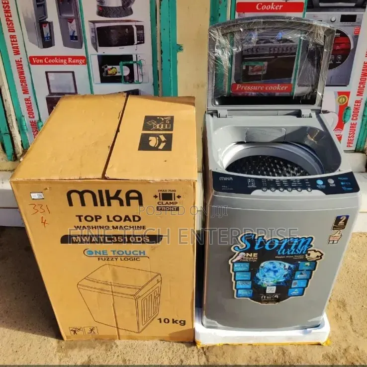 *Mika 10KG Washing Machine Top Load Washer Dark Silver .