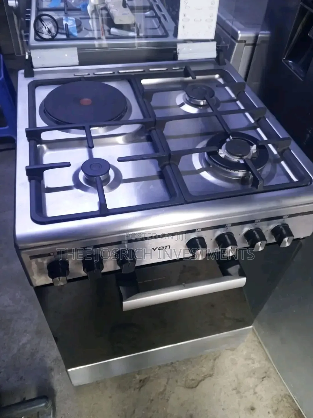 Von 3+1 Stainless Steel Cookerwith Wok Burner Heavy Cast Iron Sensors