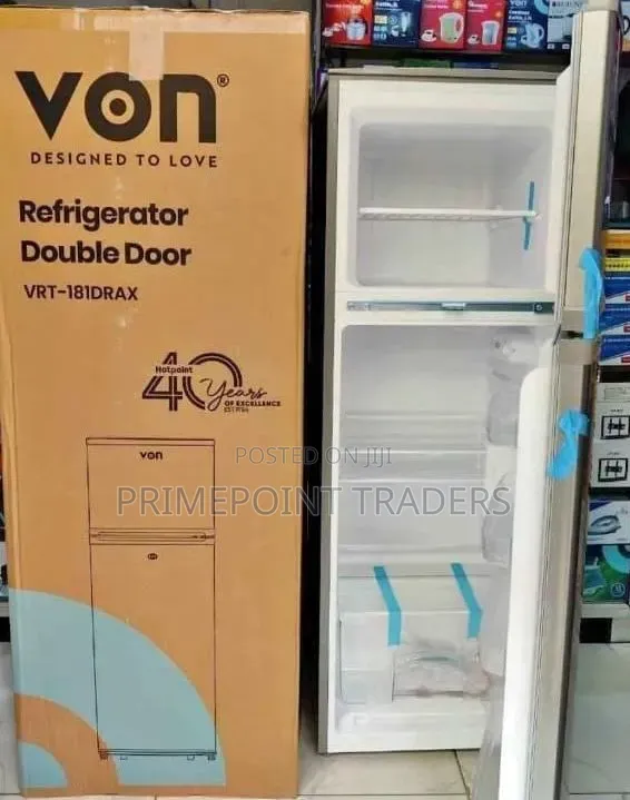 VON VRT-181DRAX Double Door Fridge 181 Liters – Spacious, Energy