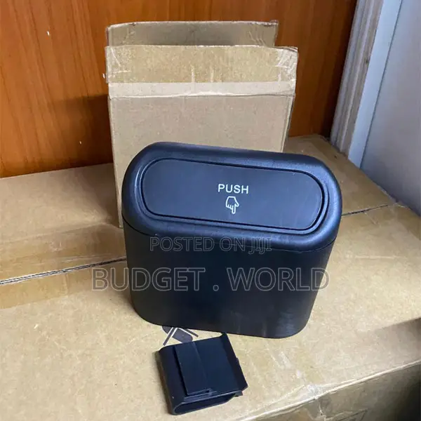 Portable Car Mini Dustbin With Lid – Compact Push-Top Waste Bin