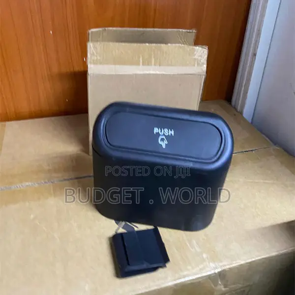 Portable Car Mini Dustbin With Lid – Compact Push-Top Waste Bin