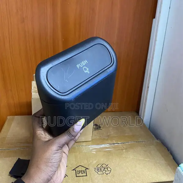 Premium Push-Top Mini Car Dustbin – Waterproof Auto Accessory