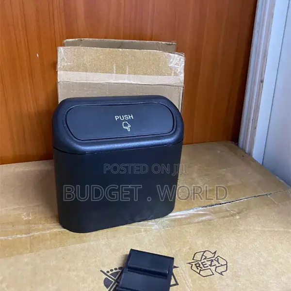 Premium Push-Top Mini Car Dustbin – Waterproof Auto Accessory