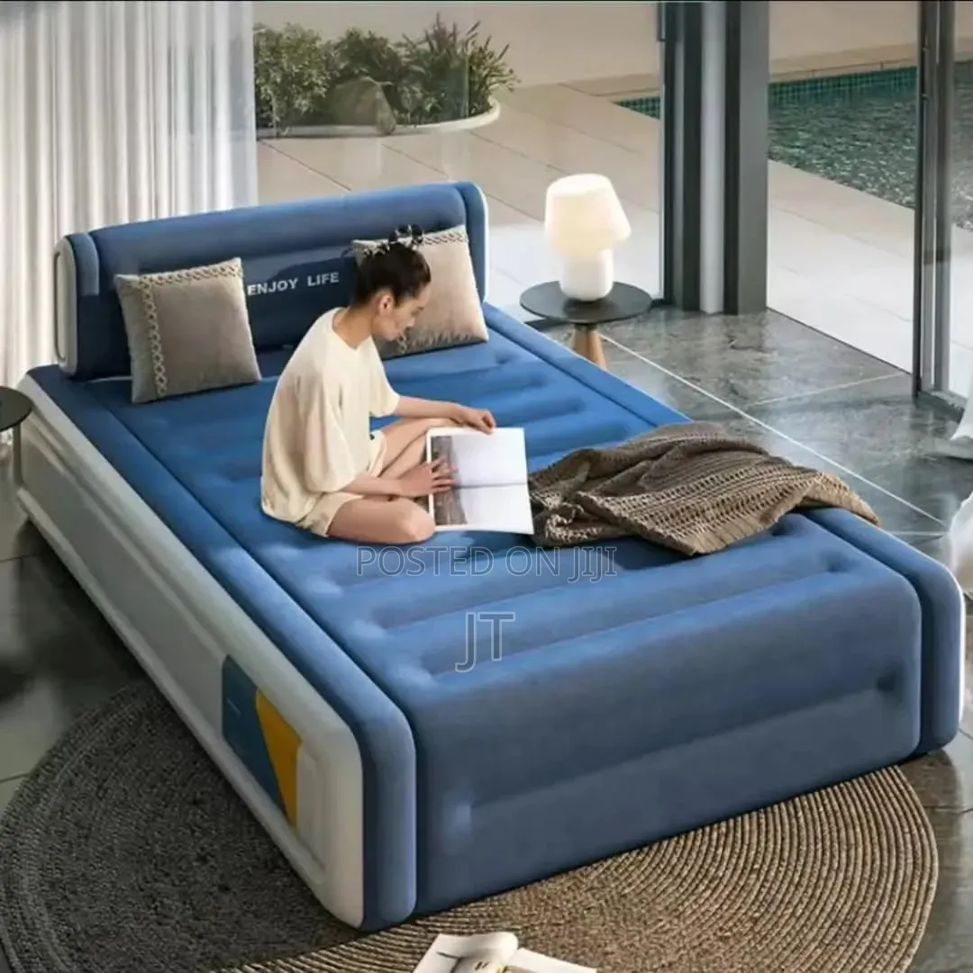 Automatic Inflatable Mattress With Headrest (203*152*36 Cm 5*6)