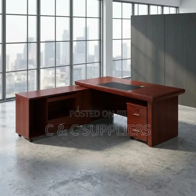 Mahogany Advanced L-Shape Table-1.6m