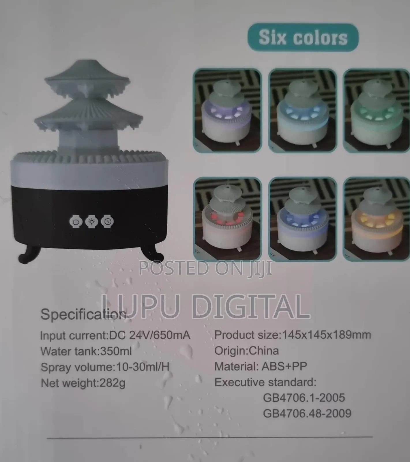 Double Roof 2 Levels Rain Drops Aromatherapy Humidier 350ml