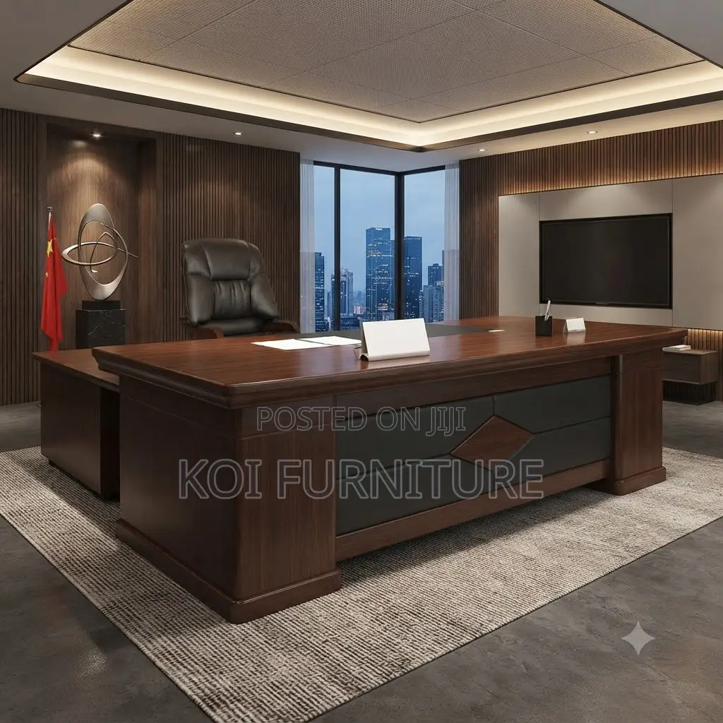Office Desk; 1.8 Meters Executive Mahogany Made Office Desk