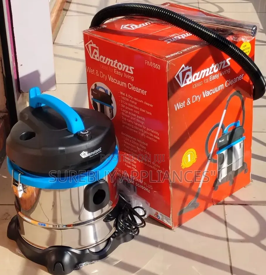 Ramtons 21L Wet Dry Vacuum Cleaner With Powerful Suction