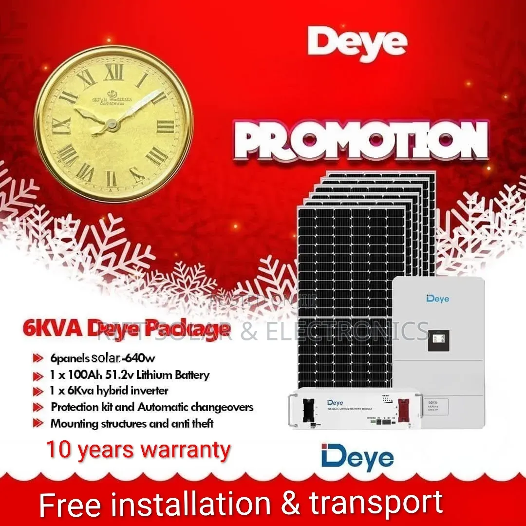 Deye Promotion 6kva - 5.12kwh Offgrid - (6)650w Solar Installation