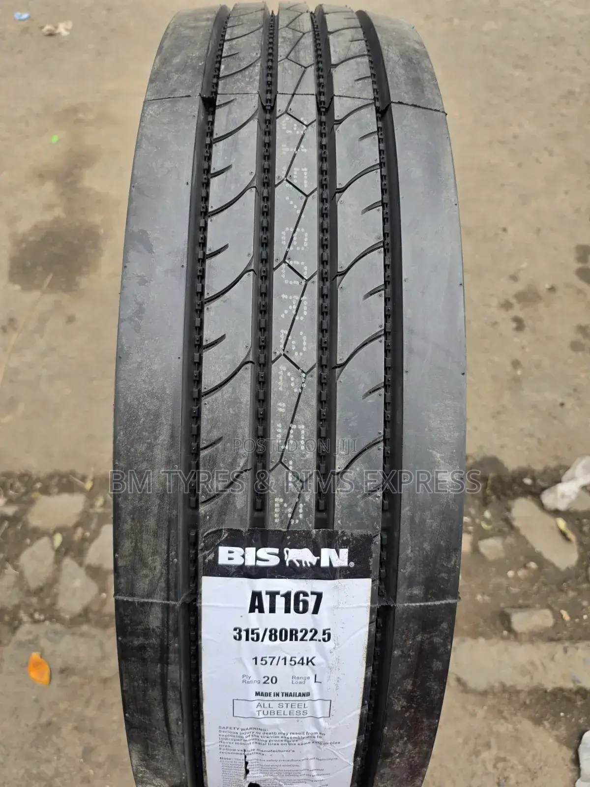 315 /80 R22. 5 BISON TIRES (Commercial) Thailand.