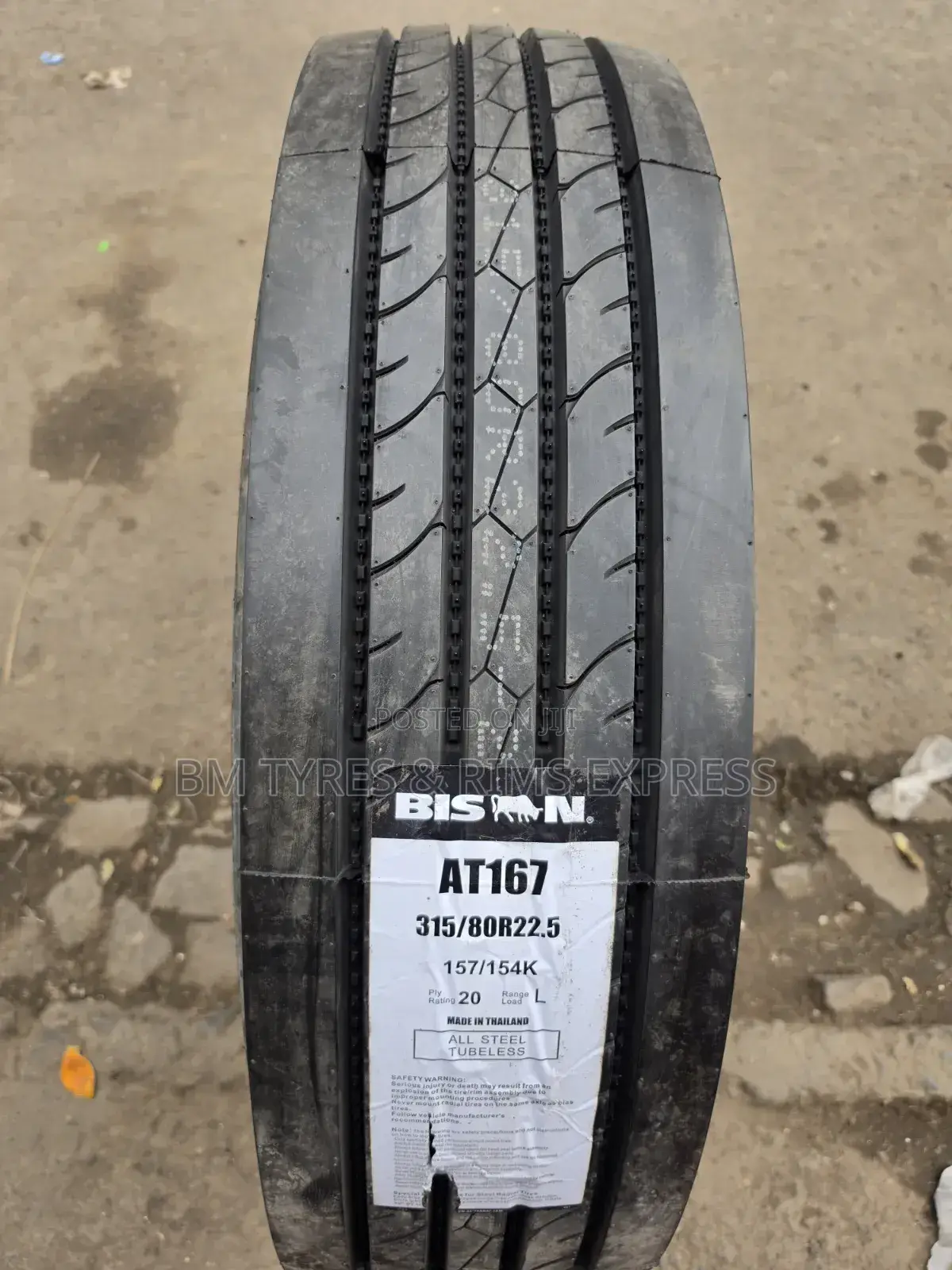315 /80 R22. 5 BISON TIRES (Commercial) Thailand.