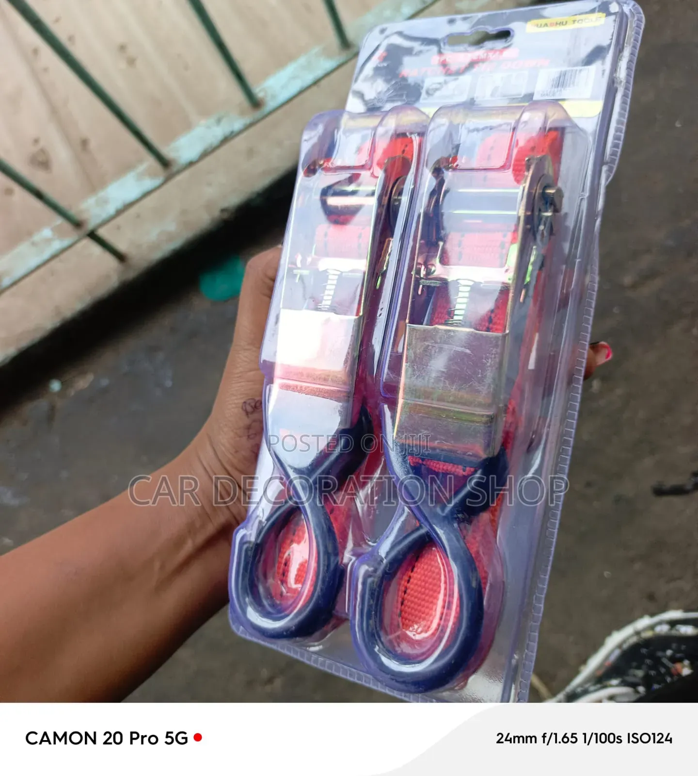 2pc Pack High Visibility Ratchet Tie Down With 'S' Hooks