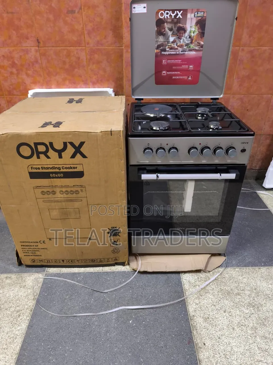 Mika ORYX Standing Cooker, 60cm X 60cm, 3 Gas Pool Jet Burners +1