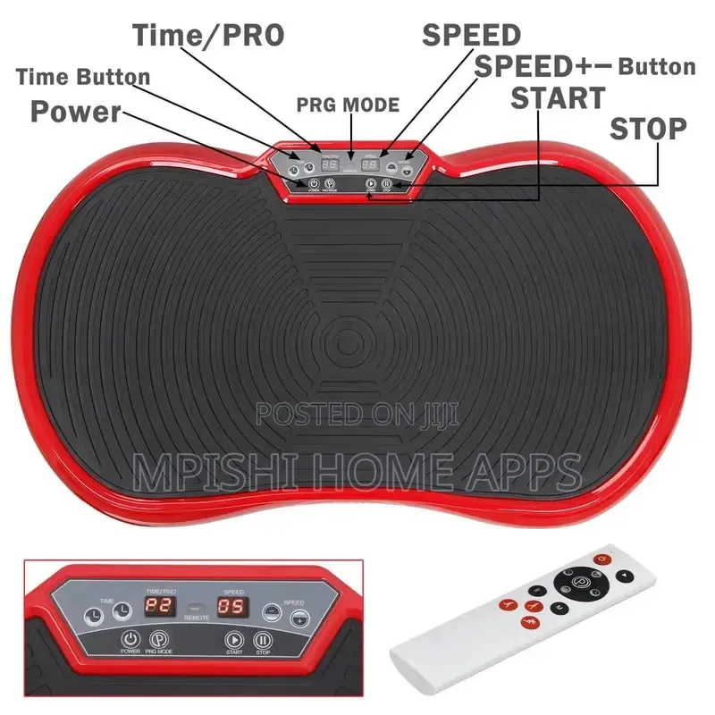 Red Vibration Plate Exercise Machine