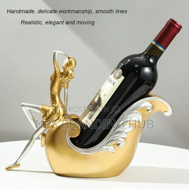 Creative Gold Statue Wine Bottle Holder (Tet