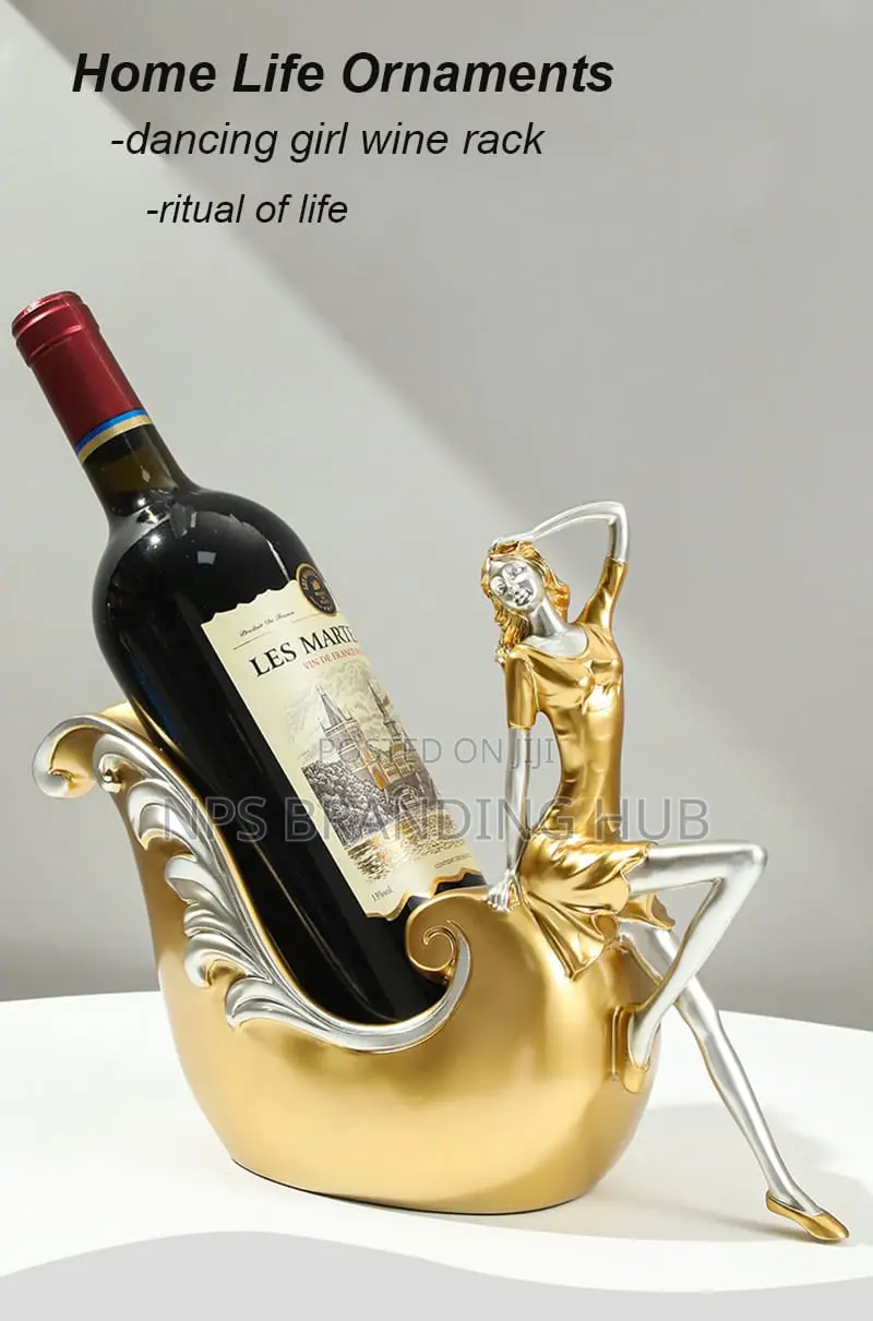 Creative Gold Statue Wine Bottle Holder (Tet