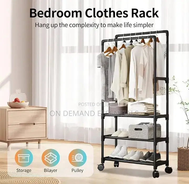 Rolling Garment Rack
Colours (White Black)