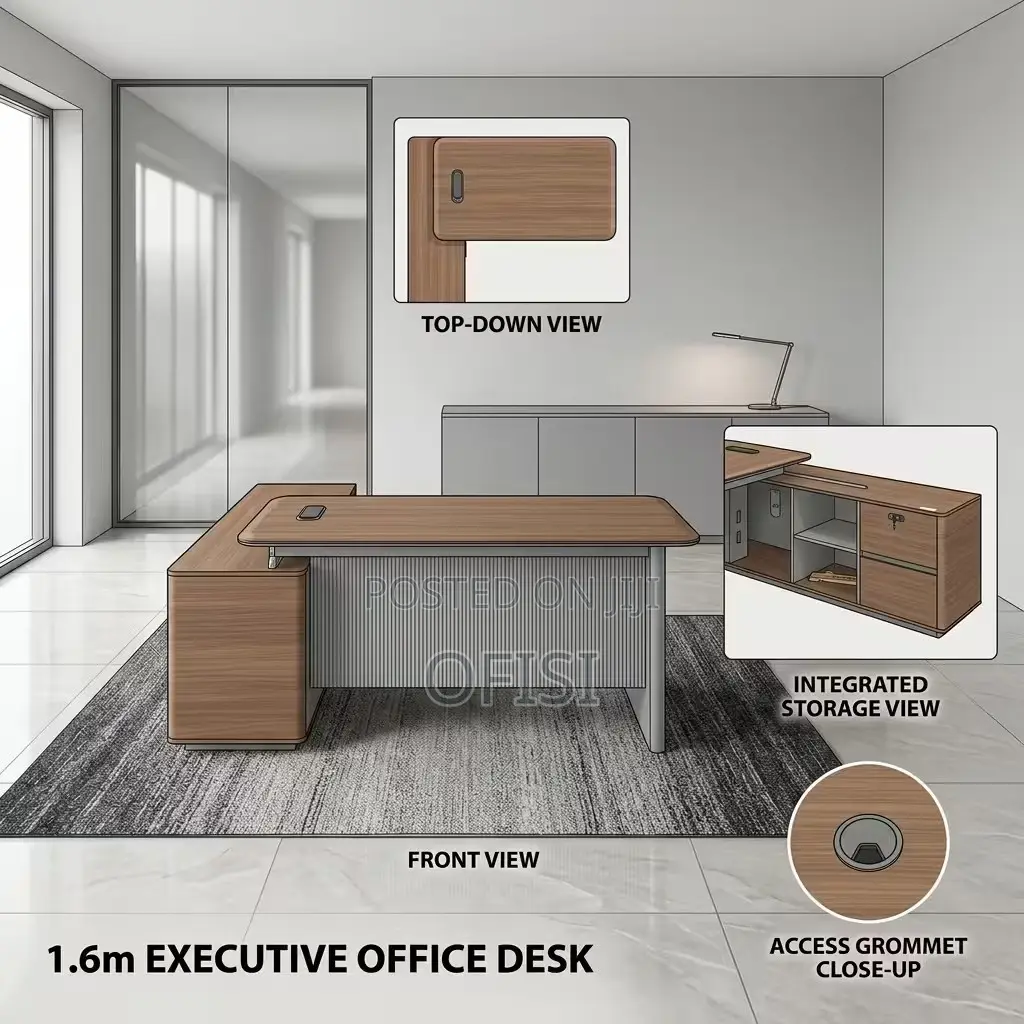 Office Desk; 1.6m Wooden Director Desk