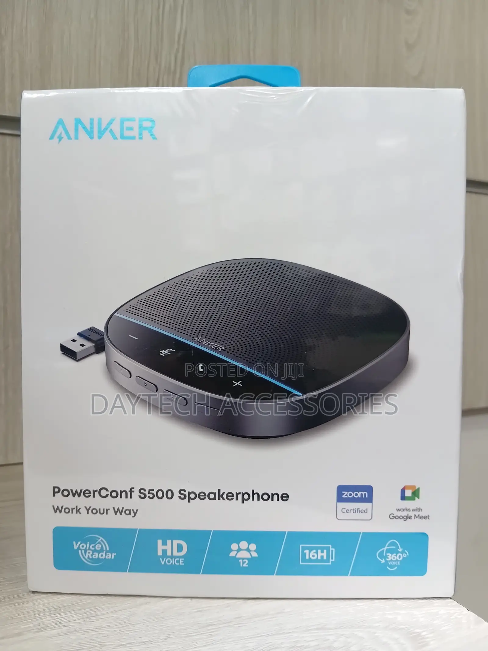 This Is an Anker PowerConf S500 Speakerphone - Black
