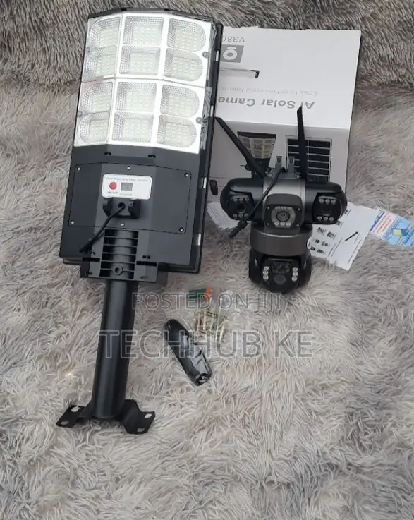 V380 Pro Solar Street Light PTZ Flood Light 4G Camera