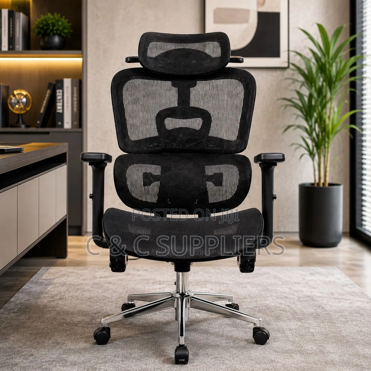 Modern Full Mesh Chair With Footrest