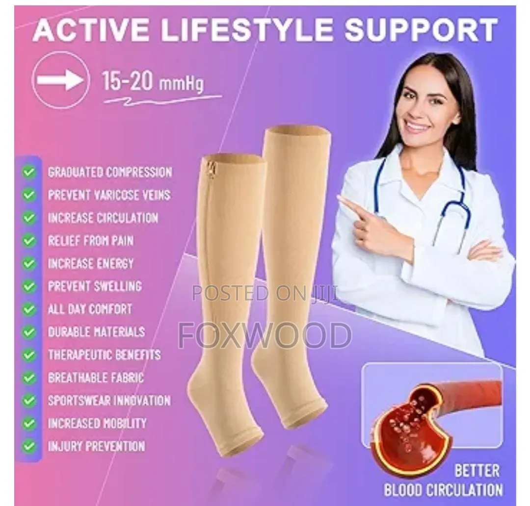 *Long Zipper Compression Socks Open Toe