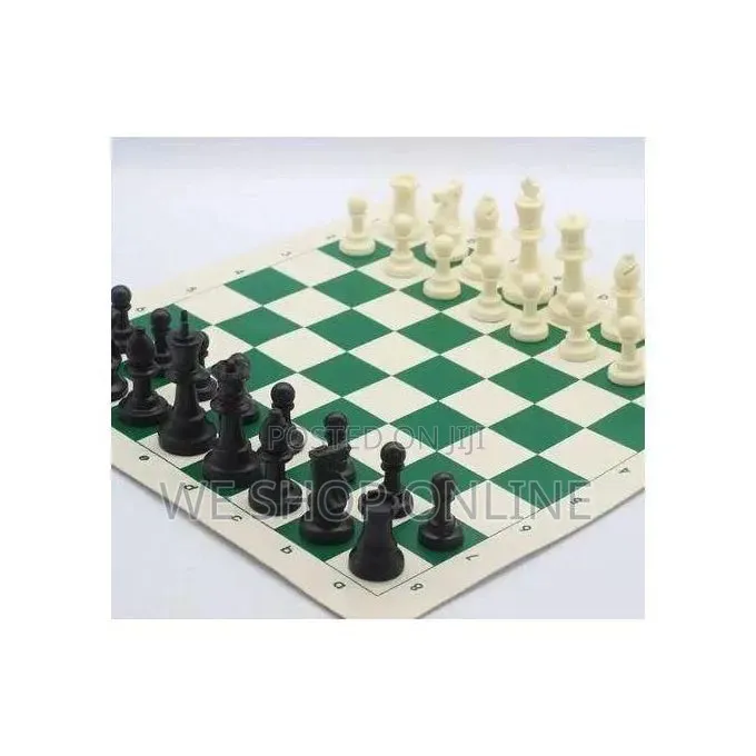Leather Chess Game 50*50cm With Roll-Up Vinyl Board Mat