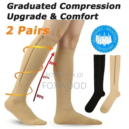 *Long Zipper Compression Socks Open Toe