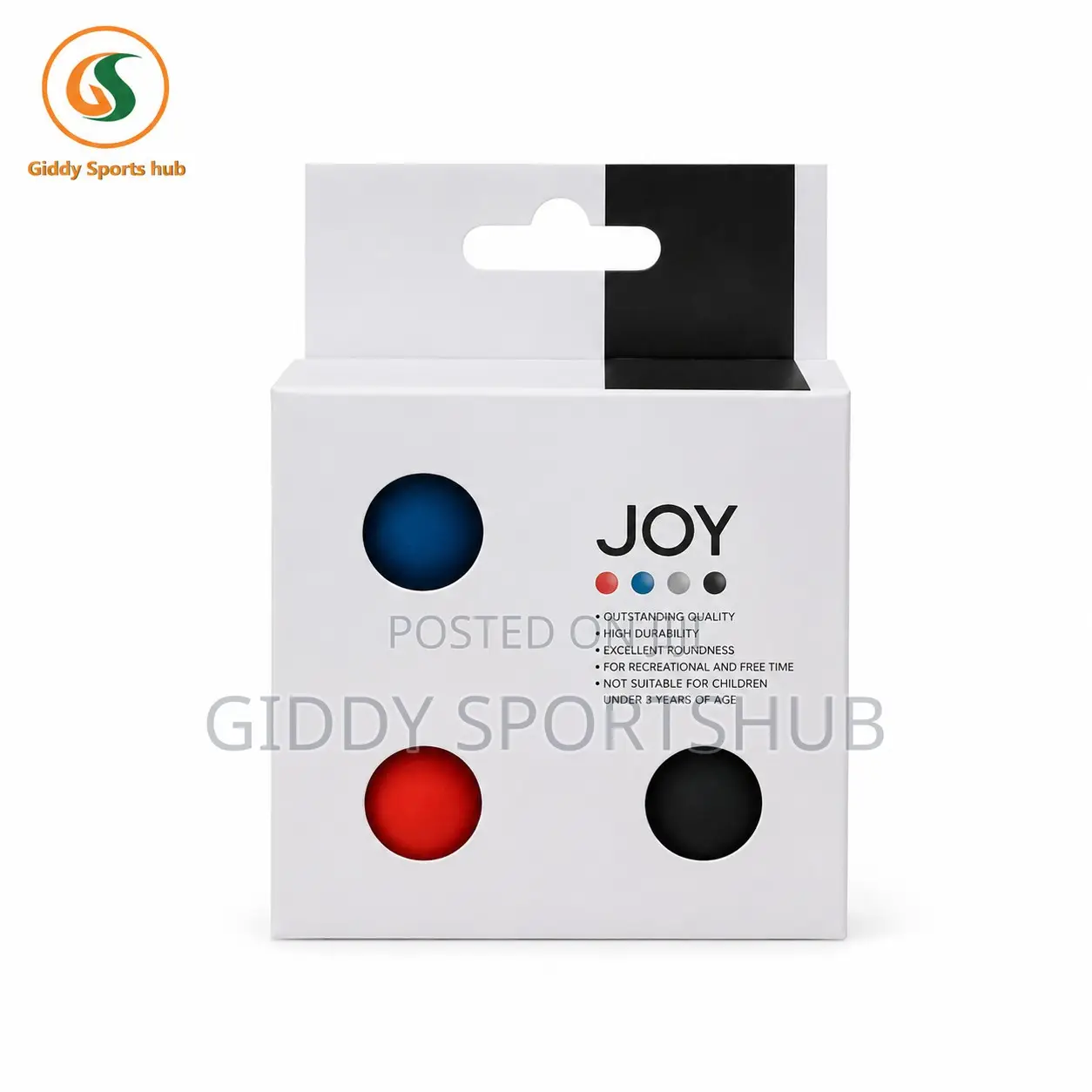 JOY 4-Pack Table Tennis Balls – Red, Black, White Blue