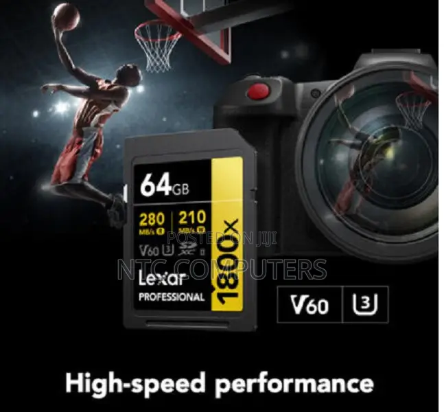 Lexar 64GB 280 MBPS Professional 1800x UHS-II SDXC Memory Card (GOLD )