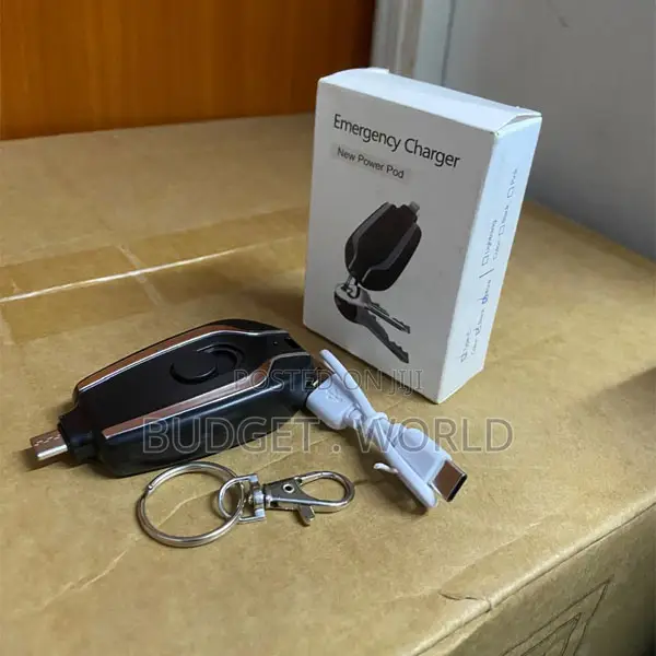 Travel-Friendly USB-C Emergency Charger Keychain for Mobile Phones