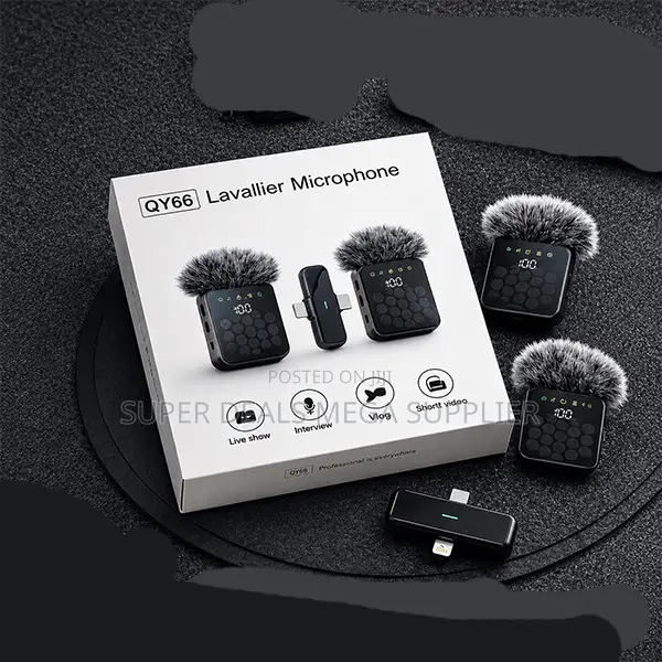 Rechargeable 3 in 1 Dual Mics Wireless Lavalier Microphone