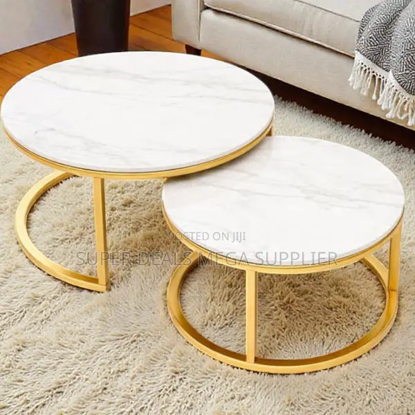 Marble Nesting Coffee Table With Premium Stone Look Finish