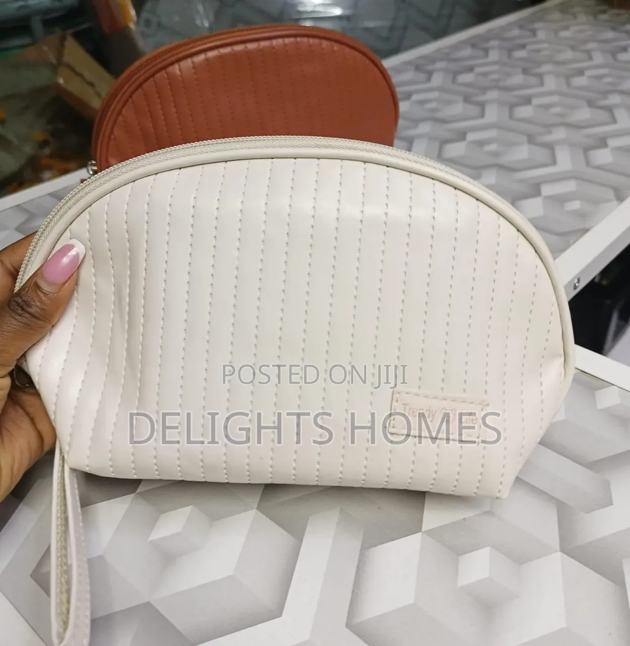Portable Makeup Bag, Waterproof Leather Pouch_esj