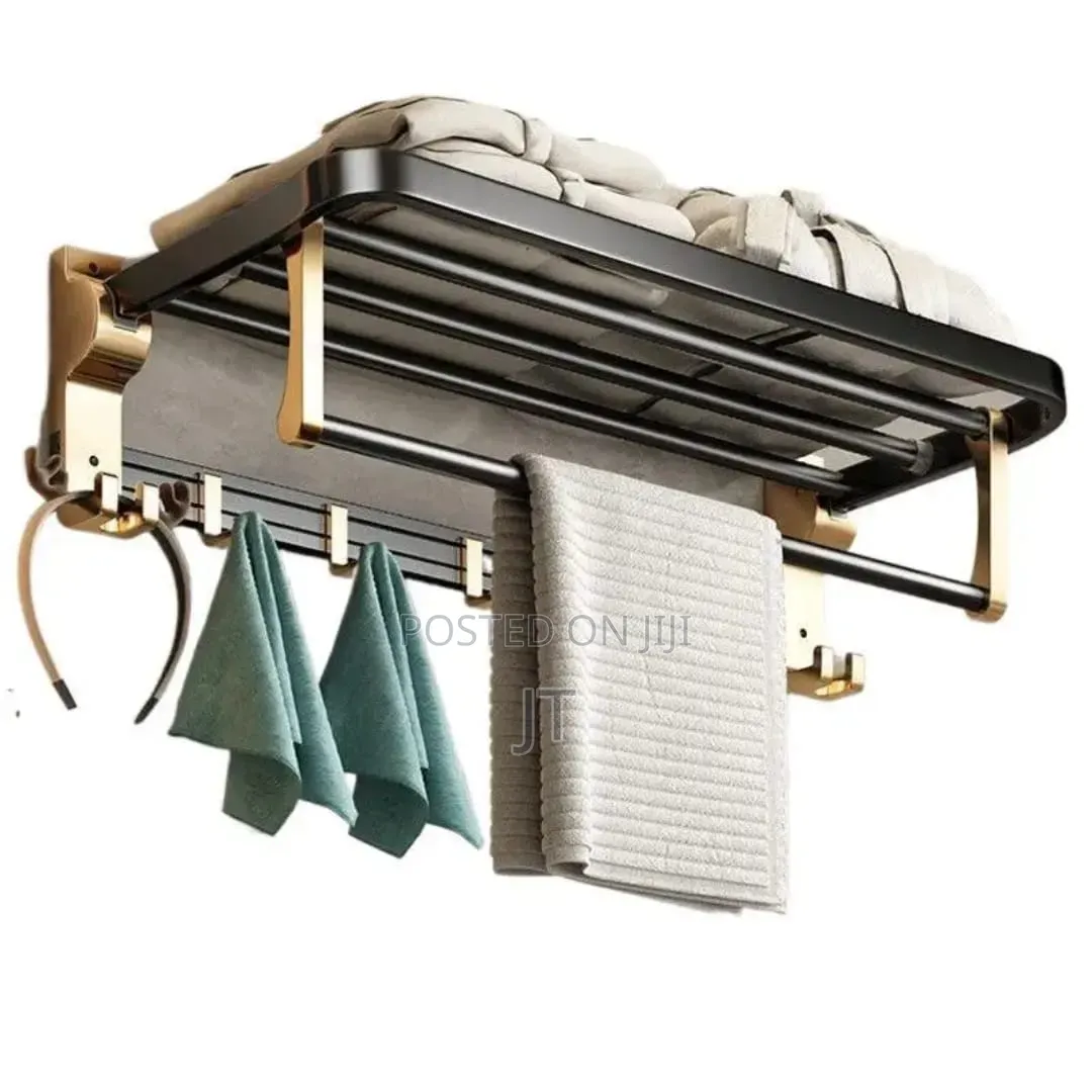 7pcs Black and Gold Multifunctional Aluminum Bath Towel